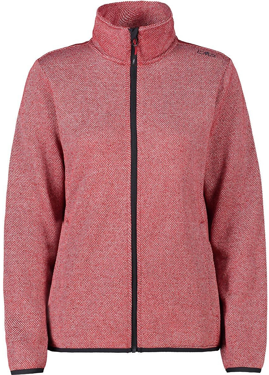 CMP Women's Knit-Tech Jacket in Jacquard Piqué red