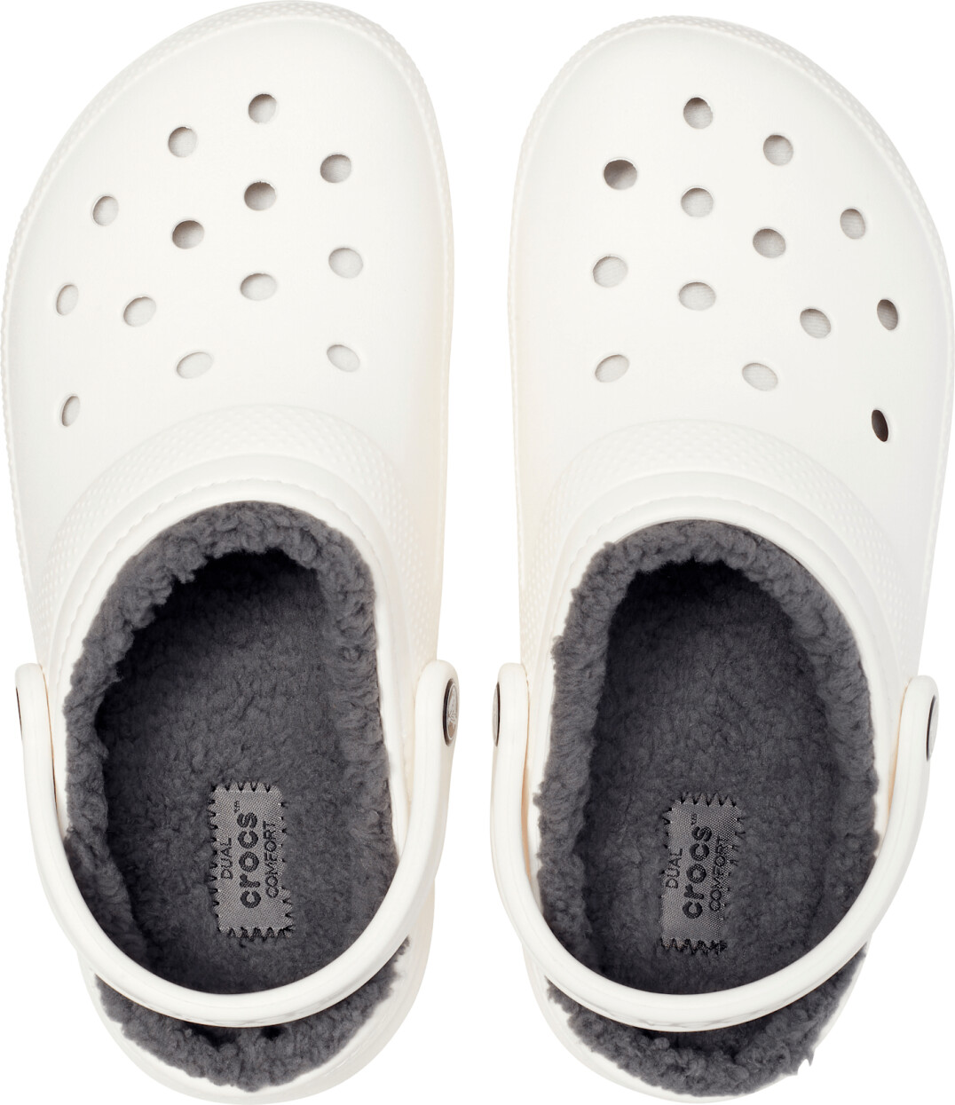 Fuzz lined white crocs clearance