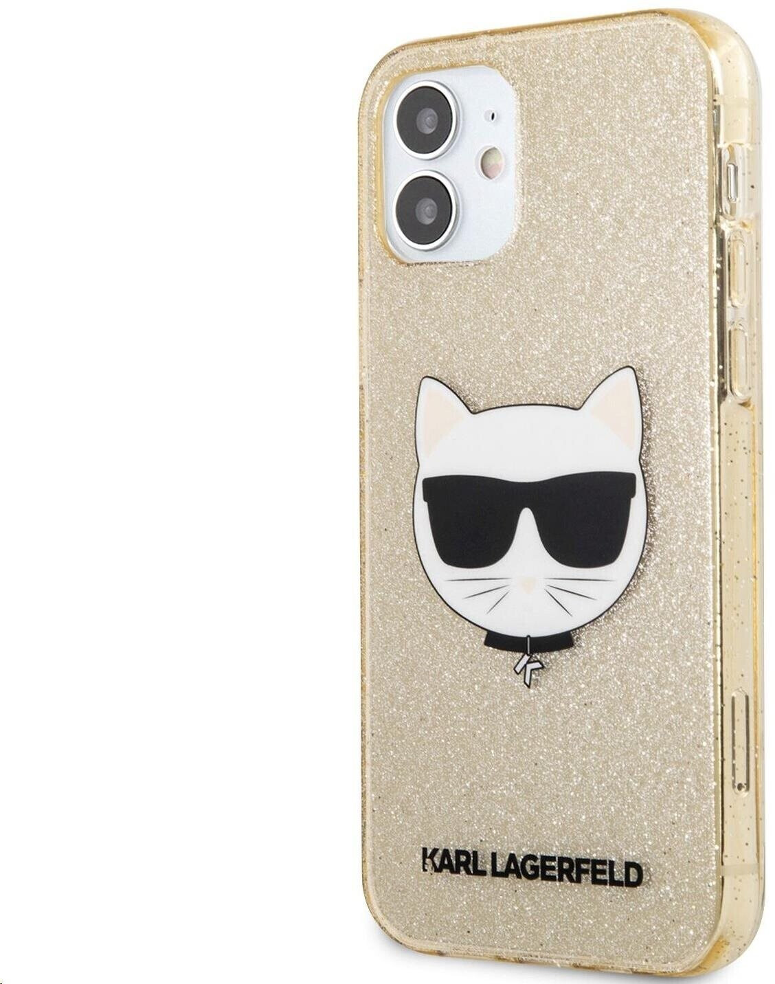 Karl Lagerfeld Choupette Head Glitter Kryt for Apple iPhone 12 mini Gold