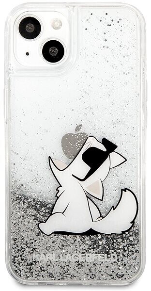 Karl Lagerfeld Liquid Glitter Choupette Eat Cover for Apple iPhone 13 mini Silver