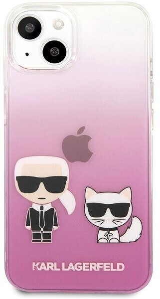 Karl Lagerfeld PC/TPU Ikonik Karl und Choupette Case for Apple iPhone 13 Pink