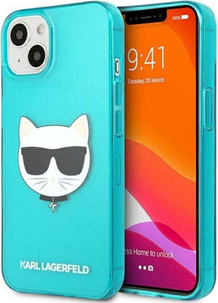 Karl Lagerfeld TPU Choupette Head Case for Apple iPhone 13 mini Fluo Blue