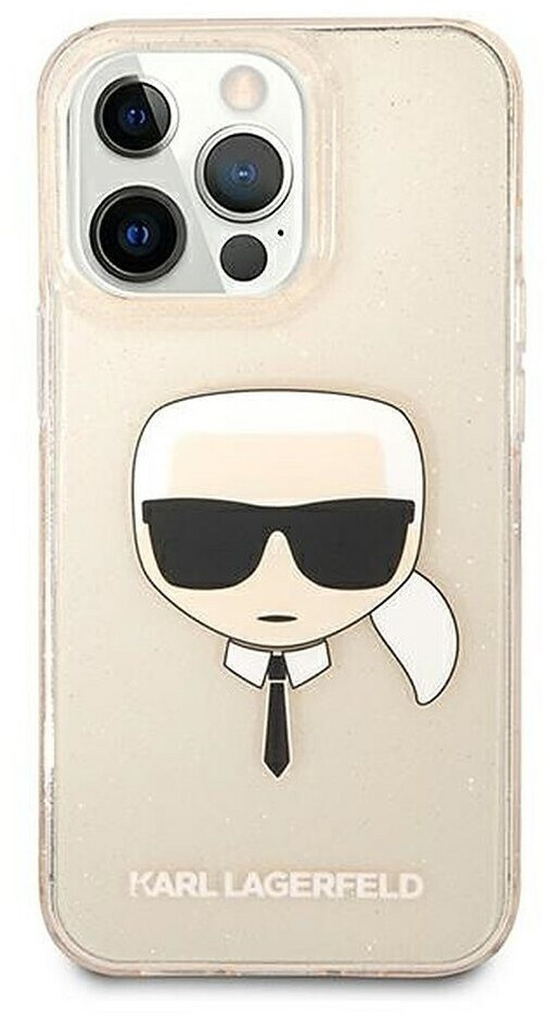 Karl Lagerfeld TPU Full Glitter Karl Head Cover for Apple iPhone 13 Pro Gold