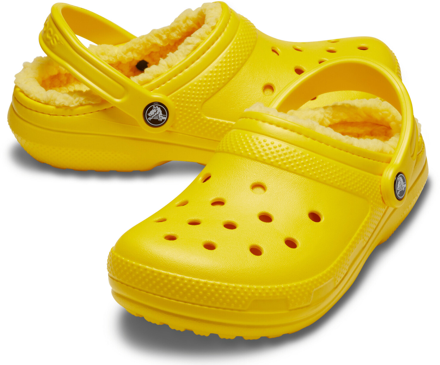 Yellow fuzz outlet lined crocs