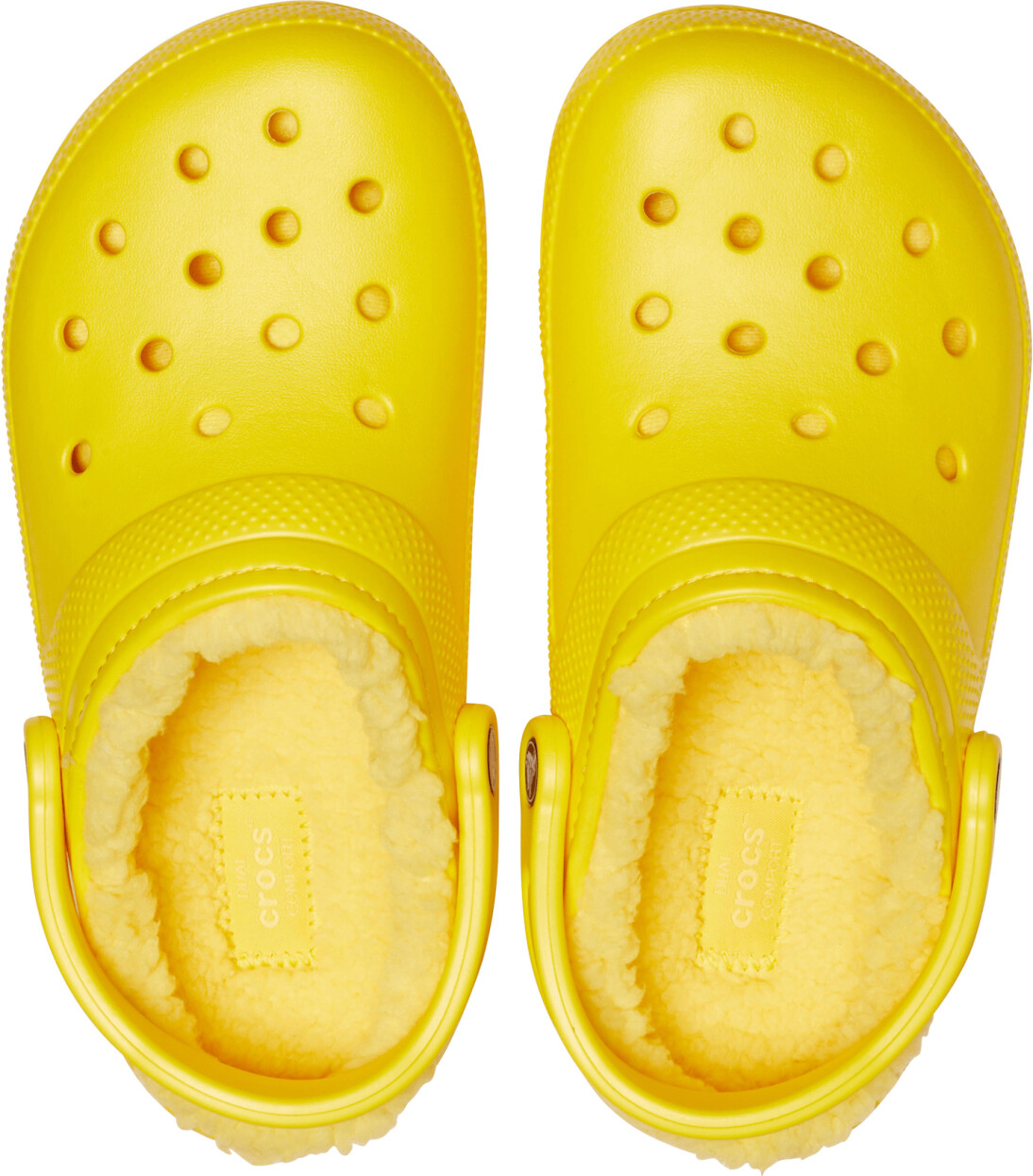 Yellow fuzz lined crocs discount