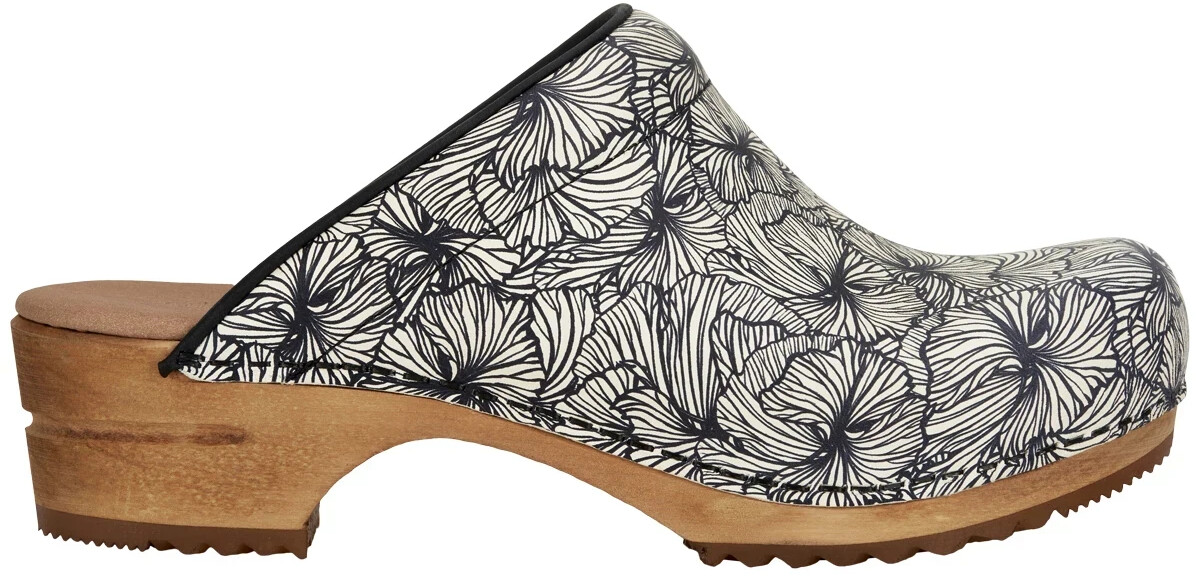 Sanita Orchid Clogs, black/white