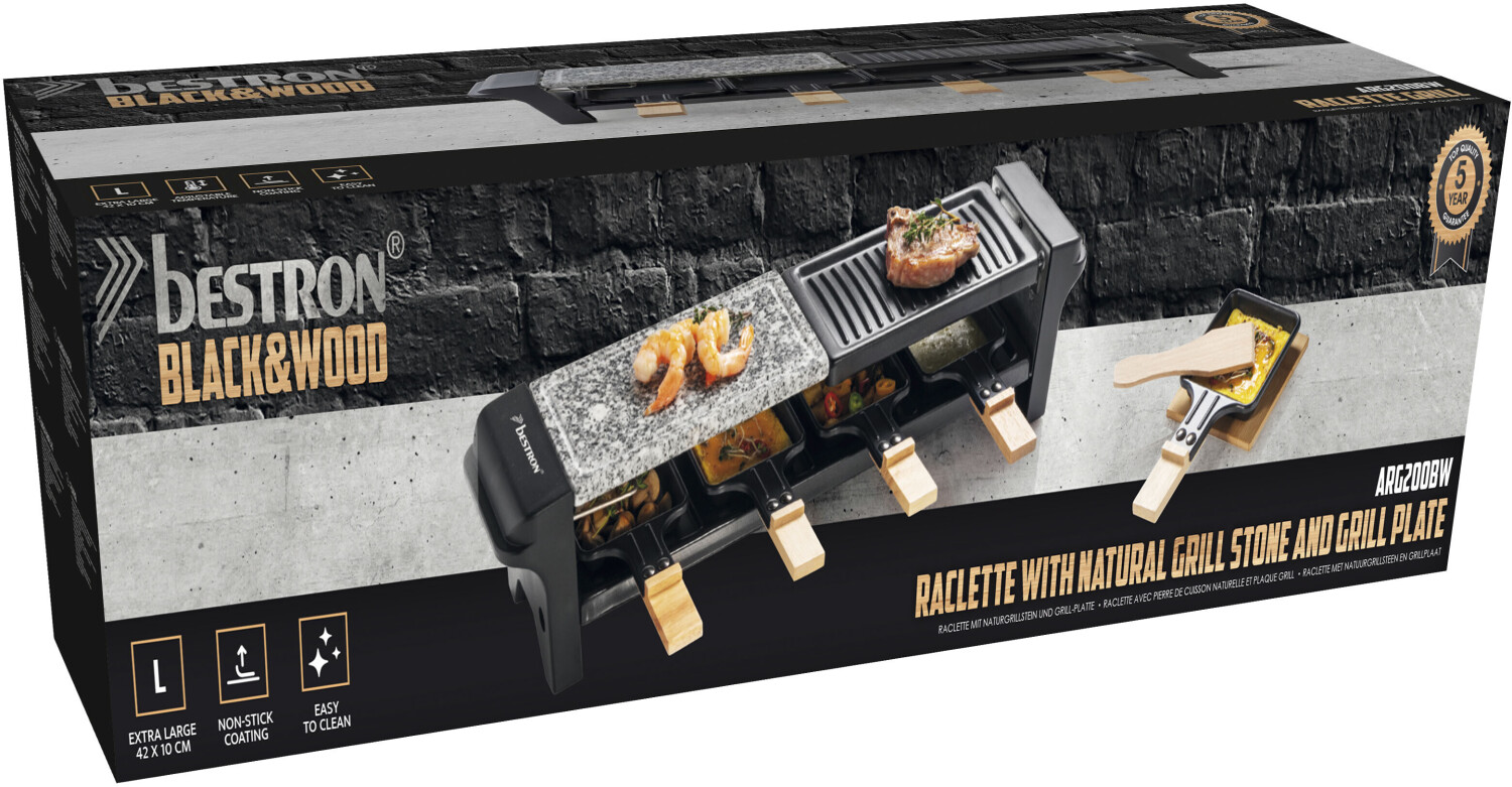 Appareil à raclette pour 4 personnes - Bestron - ARG200BW - 650 W - Noir -  Cdiscount Electroménager