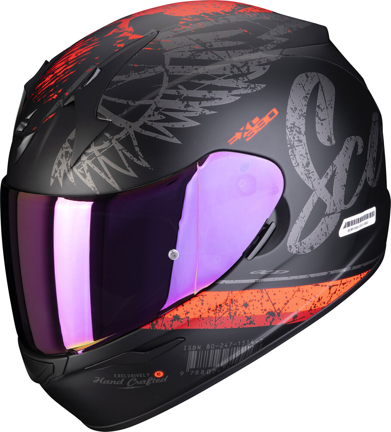 Scorpion Exo-390 Ighost mat noir/argent/rouge