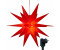 INNOCOM 3D Leuchtstern warm-weißer LED Beleuchtung + Timer Innen/ Außenstern hängend / 7,5 m Zuleitung (Rot)