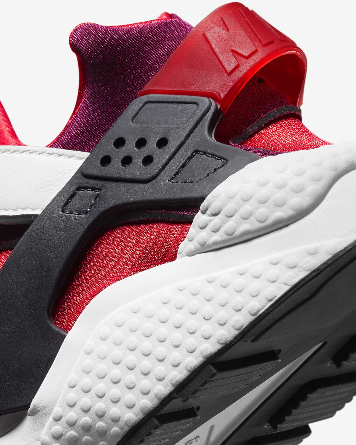 Red white black huaraches discount