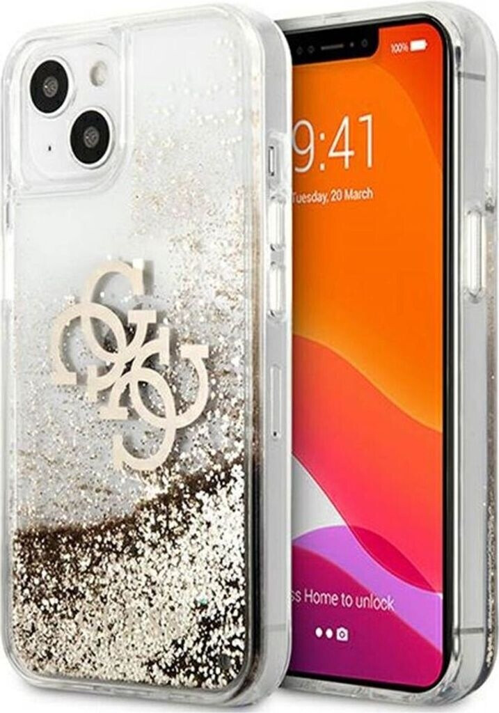 Guess 4G Big Liquid Glitter iPhone 13 Golden