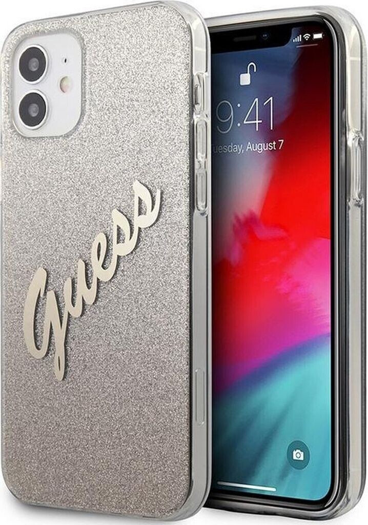 Guess Glitter Gradient Script iPhone 12 Mini Golden