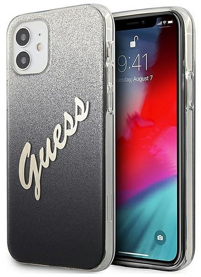 Guess Glitter Gradient Script iPhone 12 Mini Black