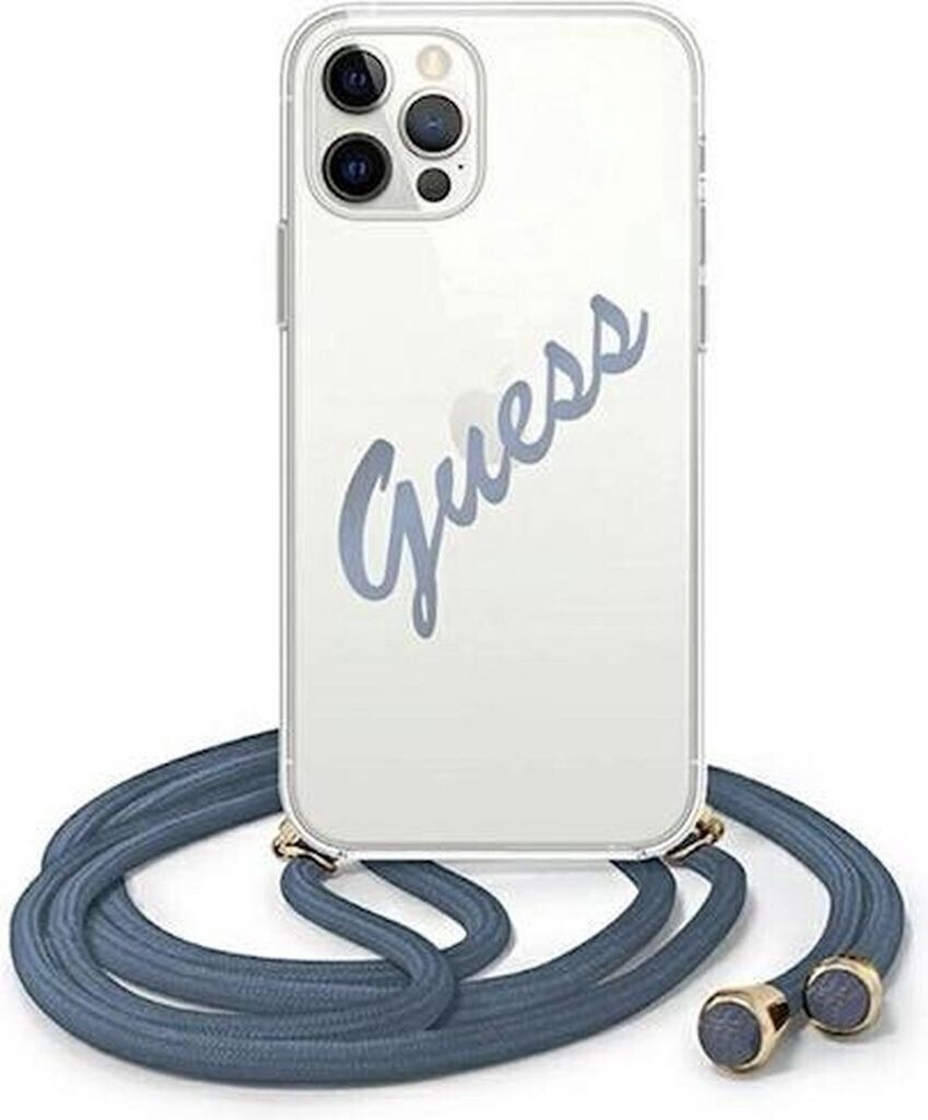 Guess Script Vintage Cord iPhone 12 / 12 Pro Transparent-Blue