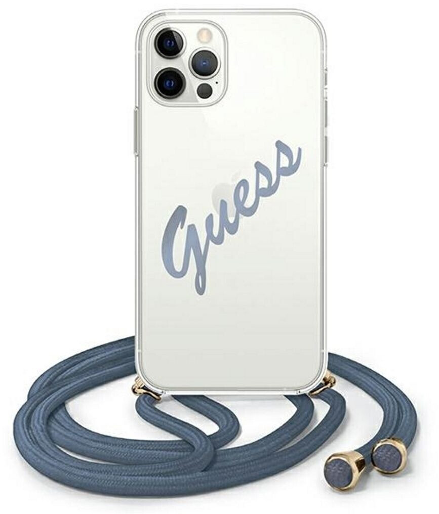 Guess Script Vintage Cord iPhone 12 Pro Max Transparent-Blue