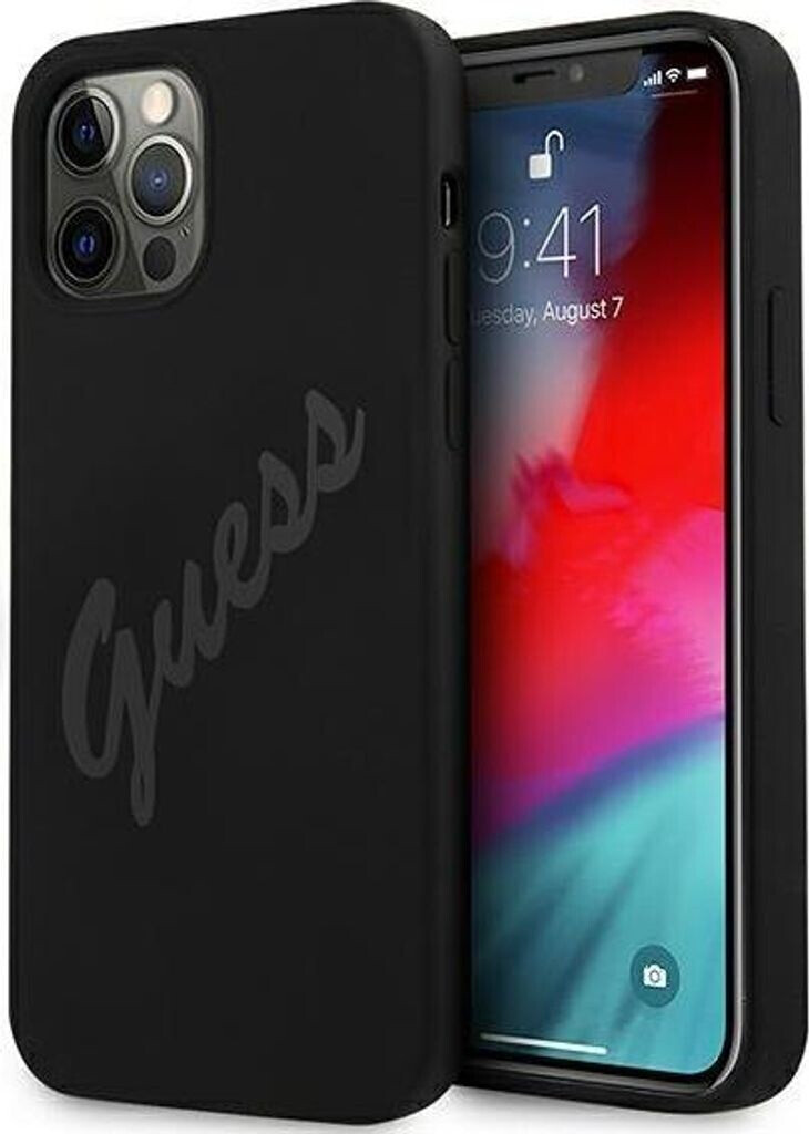 Guess Silicone Vintage Script Apple iPhone 12 Pro Max Black