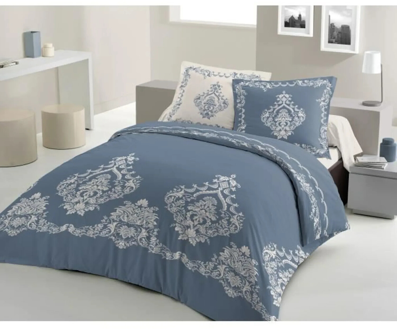 Lovely Home BAROQUE 2x65x65 + 240x260cm blue