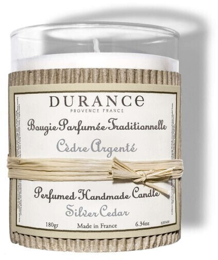Durance Bougie parfumée cèdre argenté