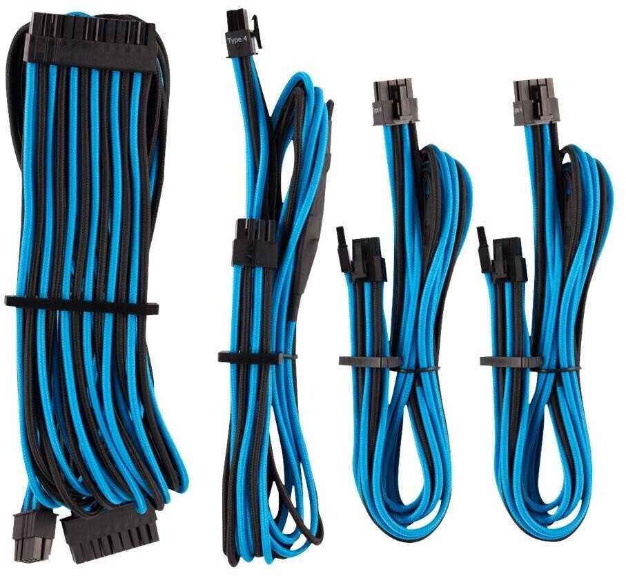 Corsair Premium Individually Sleeved PSU Cables Starter Kit Type 4 Gen 4 - Blue/Black
