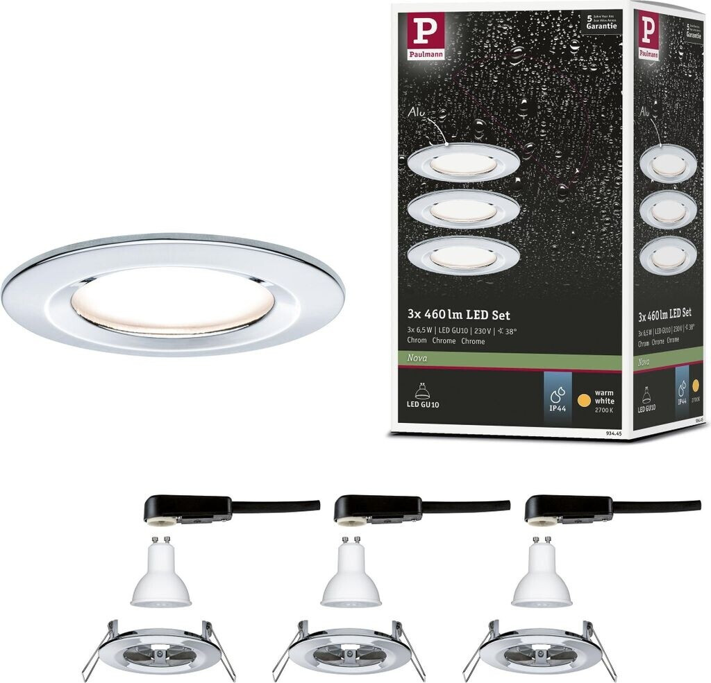 Paulmann 94305 Recessed Nova Mini Coin Round Fixed IP44 LED 3x4W 310lm - View #3