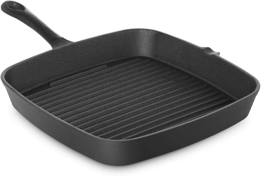 Royal Catering Poêle grill en fonte carrée 24 cm