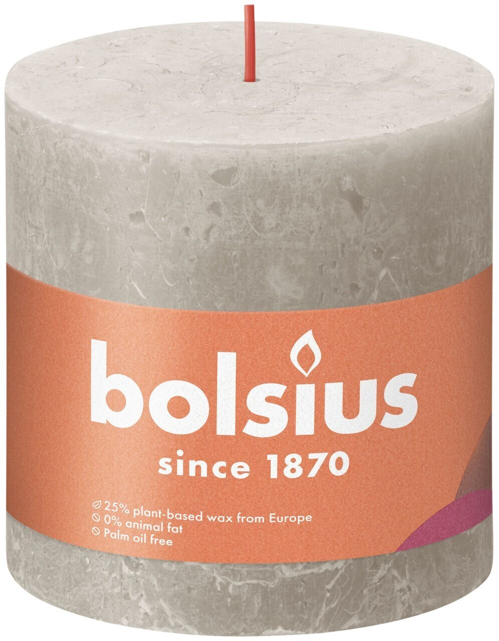 Bolsius Rustic 100/100mm sand grey