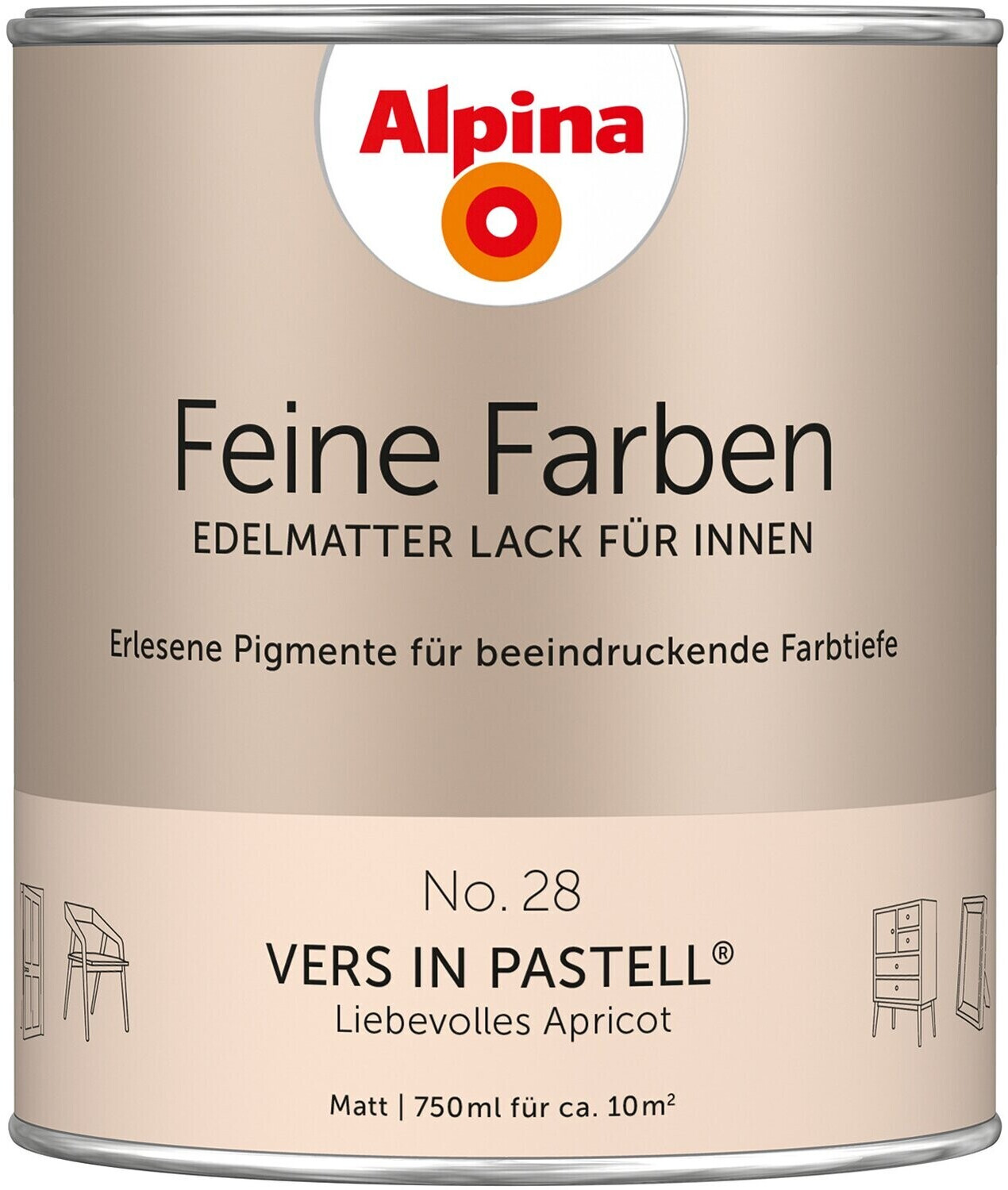 Alpina Feine Farben 2,5 Liter - Vers in Pastell - liebevolles