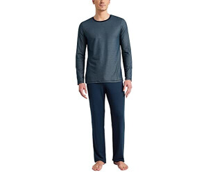 Schiesser Herren Schlafanzug Pyjama  lang blau Design  S701  UVP 54,95 € 