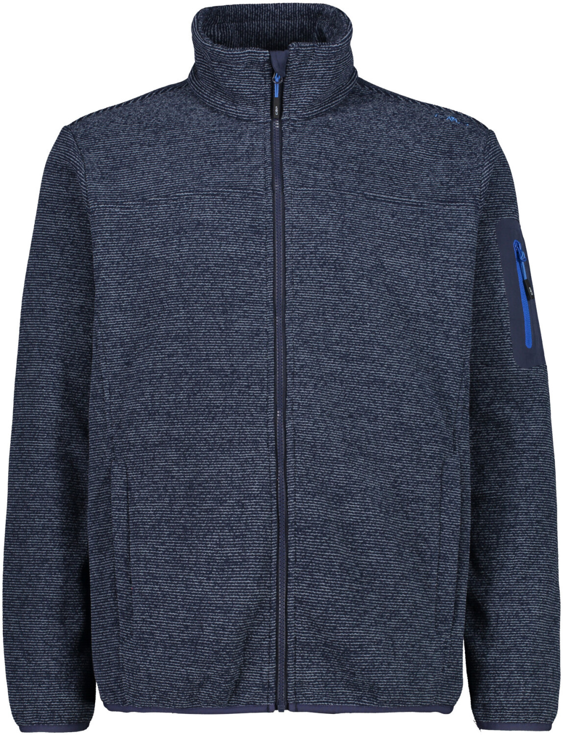 CMP Men's Fleece Jacquard-Knit-Tech Jacket (38H2237) black blue