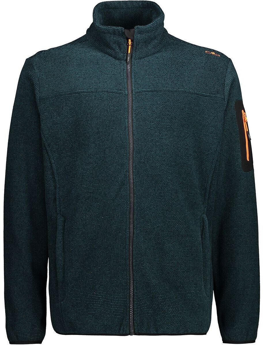 CMP Men's Fleece Jacquard-Knit-Tech Jacket (38H2237) petrolio