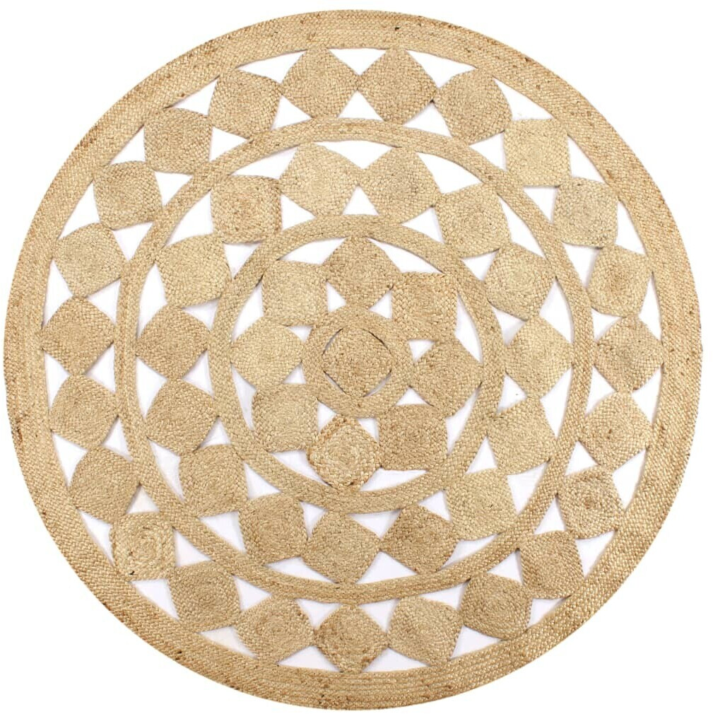 vidaXL Tapis fait à la main en jute tressée 90 cm