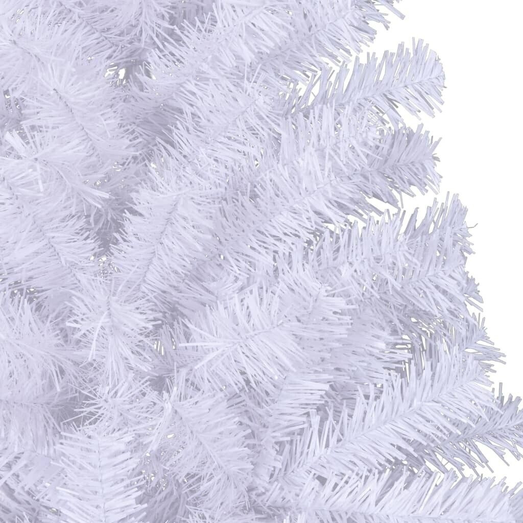 vidaXL Demi sapin de Noël artificiel PVC avec support blanc 180 cm