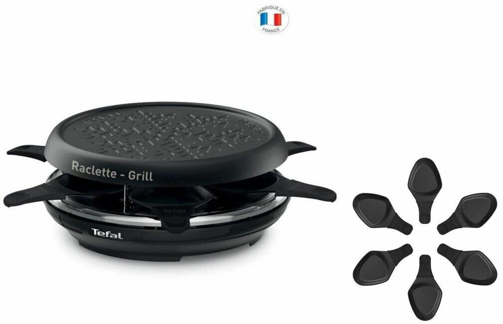 Appareil à Raclette 6 Personnes 850W + Grill Noir - TEFAL 