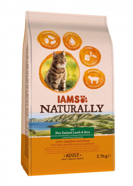 IAMS Naturally Adult Cat Lamb & Rice 2,7kg