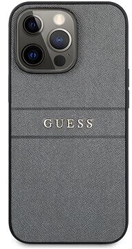 Guess PU Leather Saffiano Back Cover for Apple iPhone 13 Pro Max - Grey