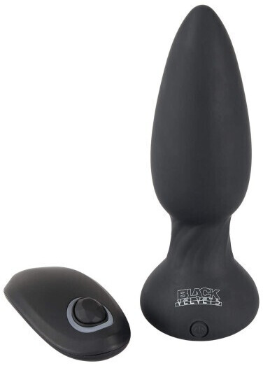 Black Velvet Remote Controlled Rotating & Vibrating Plug