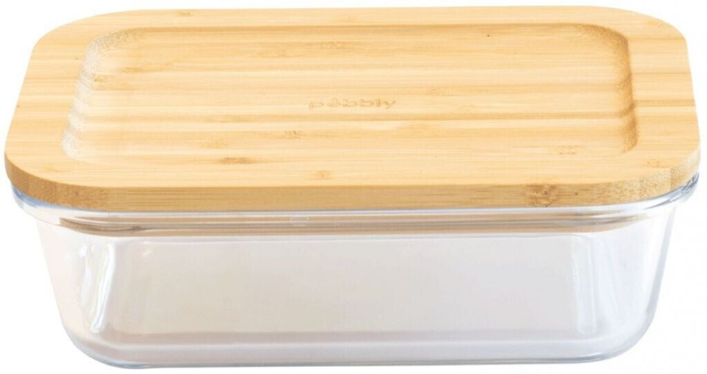 Boîte rectangulaire avec couvercle en bambou 1,5 L au meilleur prix