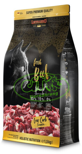 LEONARDO Cat Food Cat Fresh Beef Dry Food 1,5kg