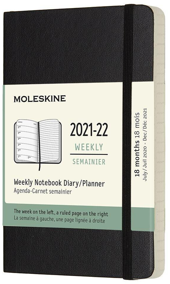 Moleskine 18 Monate Wochen Notizkalender 2021/2022 Pocket/A6 Schwarz ab 3,14 € Preisvergleich