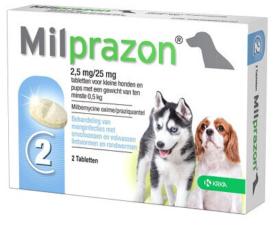 KRKA Milprazon Dogs for Small Dogs & Puppies (0,5 - 5 kg) 2 Tablets