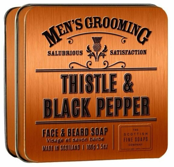Scottish Fine Soaps savon barbe et visage thisle & black pepper (100 g)