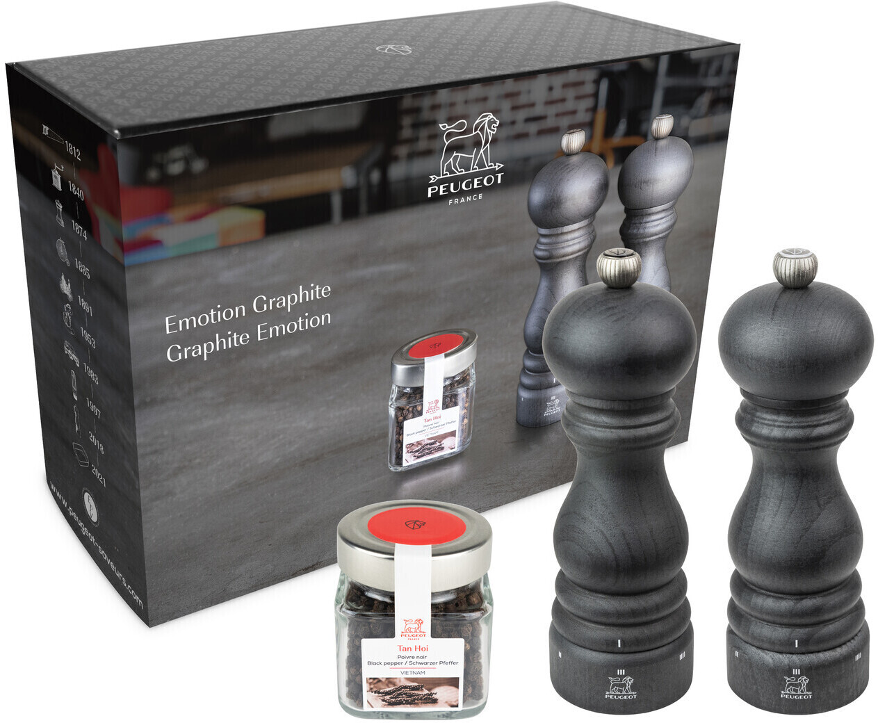 Peugeot Coffret moulins poivre et sel Emotion graphite