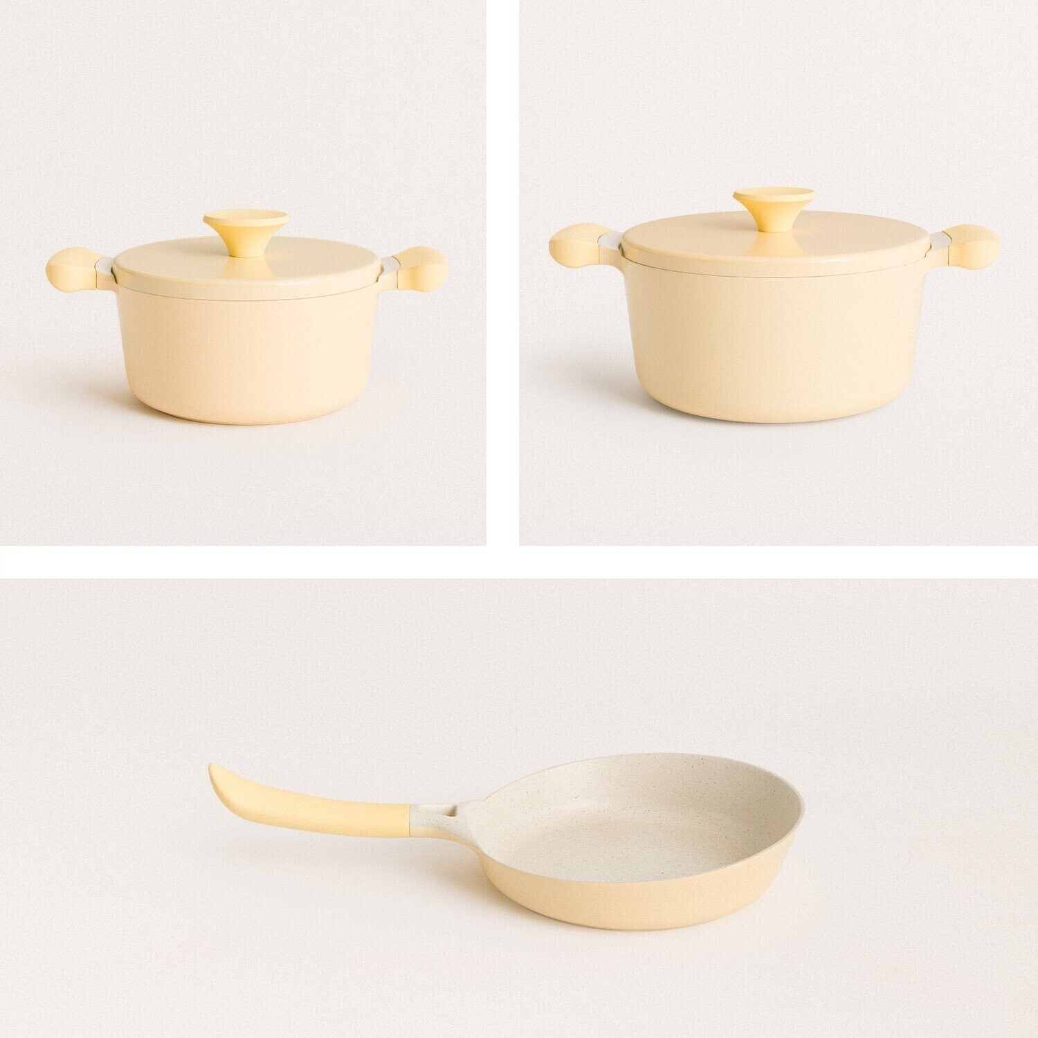 Ikohs Batterie Cuisine 2 casseroles UMA + 1 casserole NOA Jaune pastel