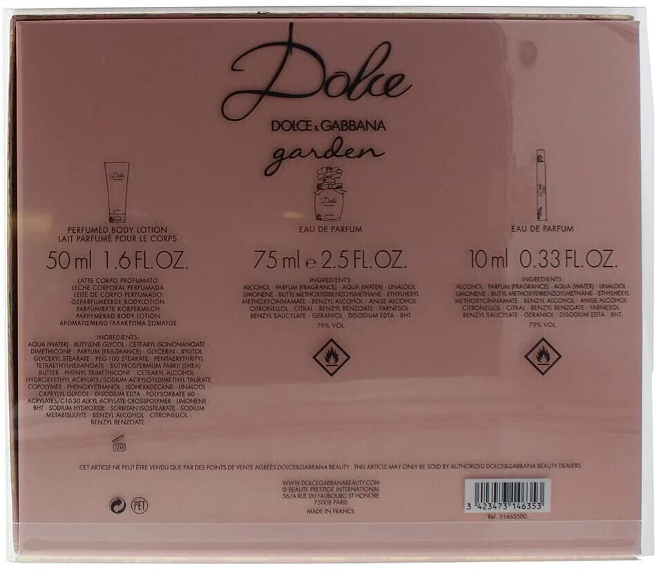 Buy D G Dolce Garden Gift Set EDP 75ml 10ml Body Lotion from