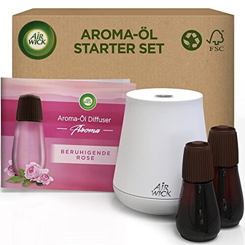 Airwick Aroma-Öl Flakon Starter Set Rose (2 x 20 ml Öl + Gerät in Weiß) ab  16,95 €