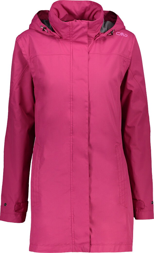 CMP Women long Rain Jacket in Ripstop (39X6646) geranium