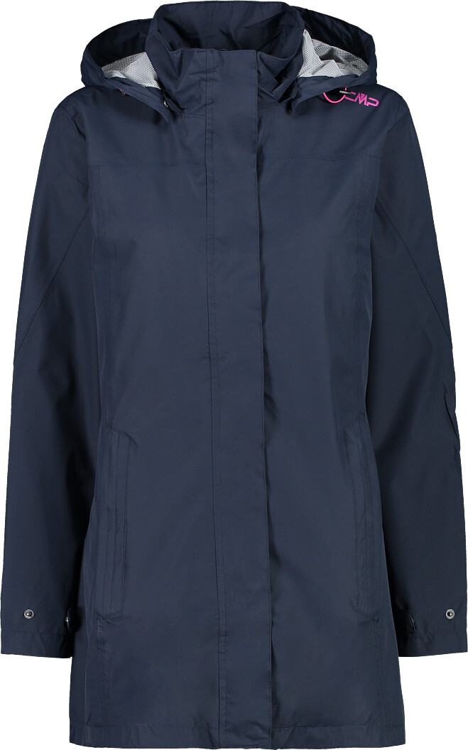 CMP Women long Rain Jacket in Ripstop (39X6646) black blue