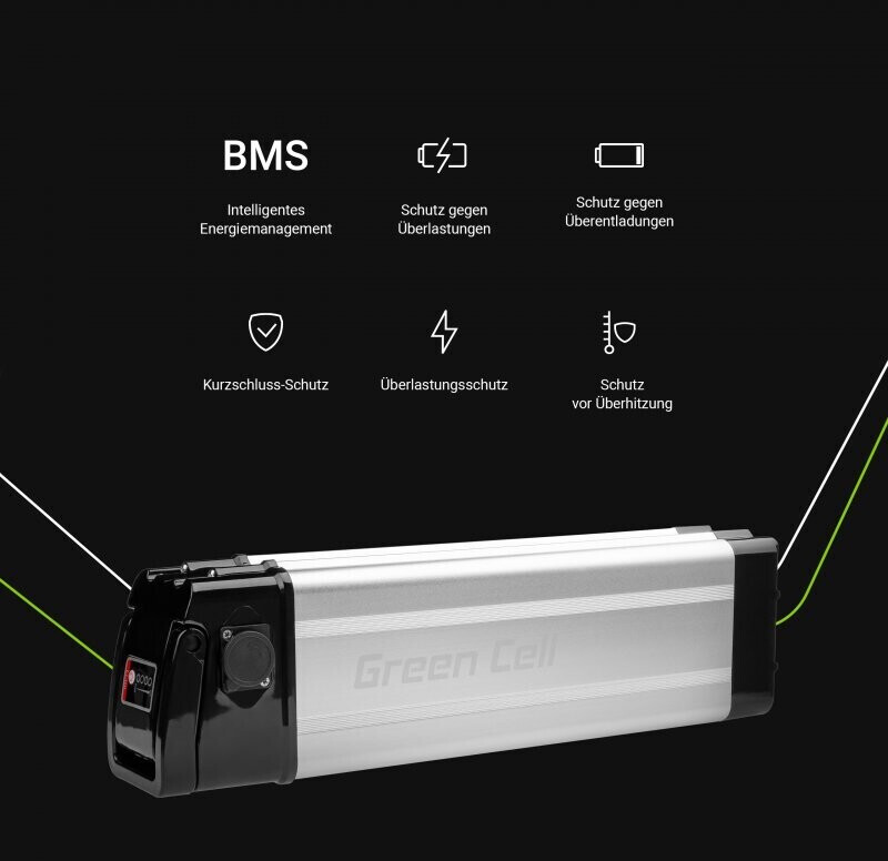 E-Bike akku 36V 11Ah li-ion batterie mit ladegerät Green Cell®