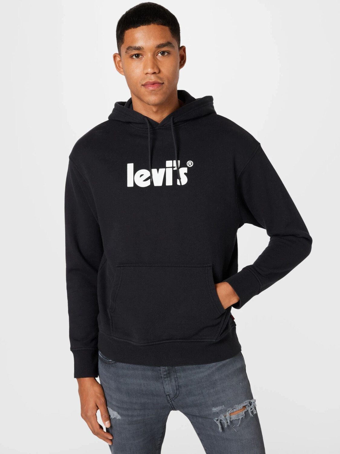Relaxed graphic serif hoodie deals