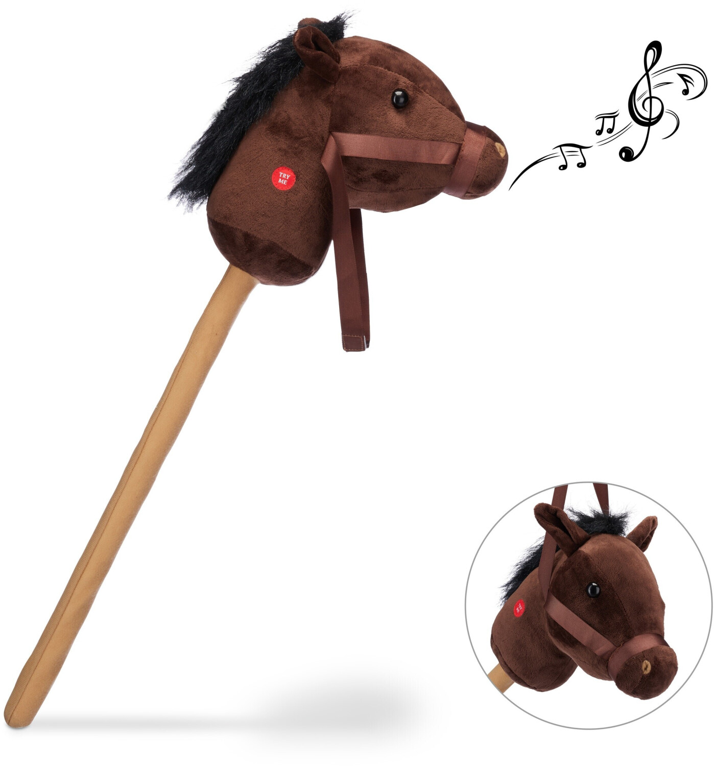 Relaxdays Hobby horse for kids with sound